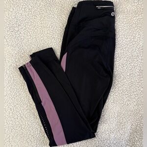 Women’s Black and Mauve Athletic Leggings